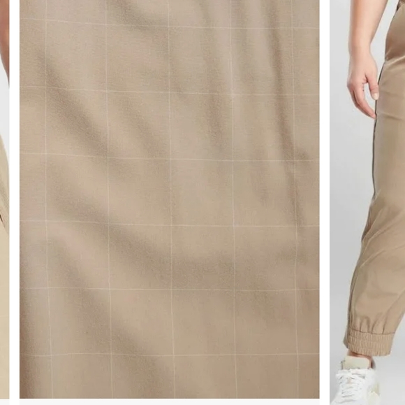 Athleta Brooklyn Textured Jogger Pants Silt Taupe Khaki Tan Women's Size 20 - Picture 5 of 15